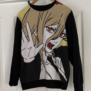 Anime Sweater - Black and Beige